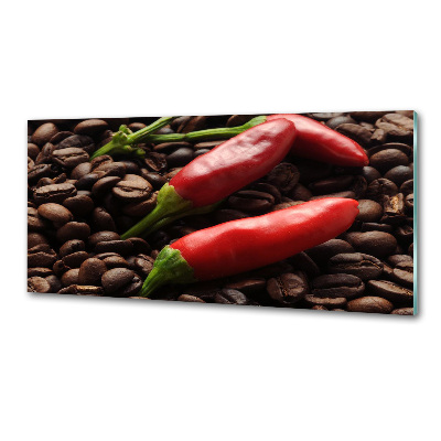 Platte für Küchenrückwand Chili und Kaffee