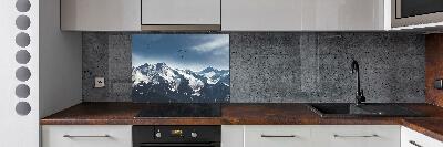 Platte für Küchenrückwand Gleitschirmfliegen in den Alpen