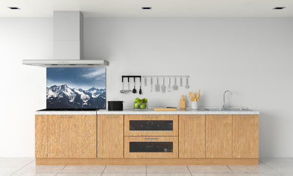 Platte für Küchenrückwand Gleitschirmfliegen in den Alpen