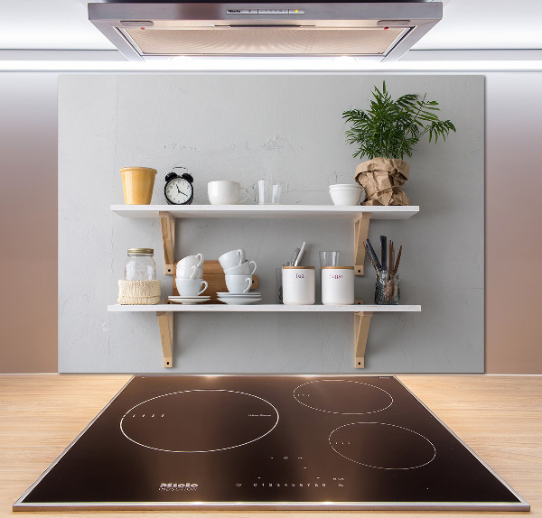 Küchen wandpaneel Dekorationen im Regal