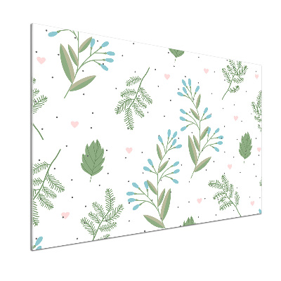 Glasrückwand für die küche Blätter