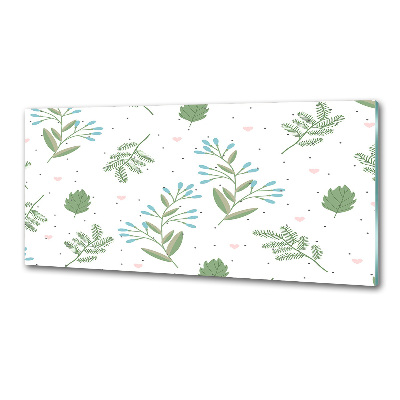 Glasrückwand für die küche Blätter