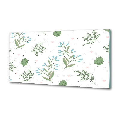 Glasrückwand für die küche Blätter