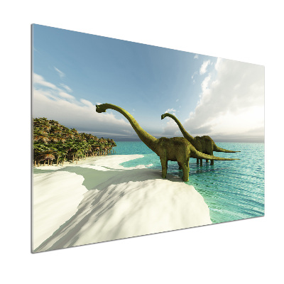 Platte für Küchenrückwand Dinosaurier am Strand