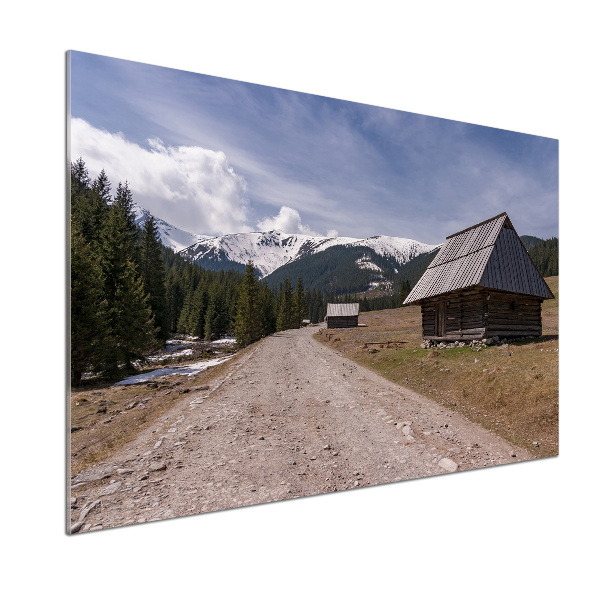 Platte für Küchenrückwand Ein Ferienhaus in den Bergen