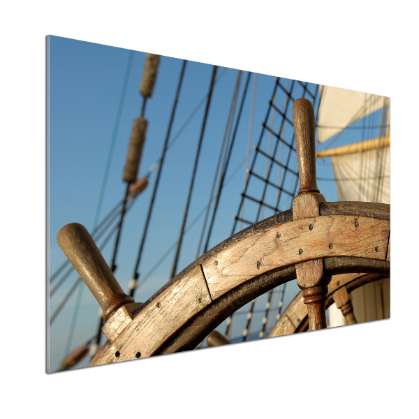 Küchen wandpaneel Das Ruder einer Yacht