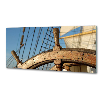 Küchen wandpaneel Das Ruder einer Yacht