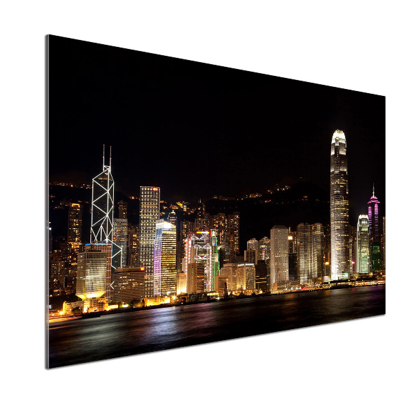 Platte für Küchenrückwand Hongkong bei Nacht