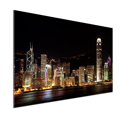 Platte für Küchenrückwand Hongkong bei Nacht