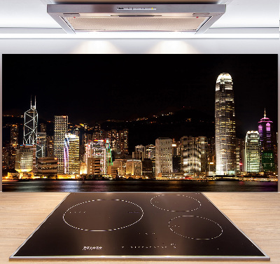 Platte für Küchenrückwand Hongkong bei Nacht
