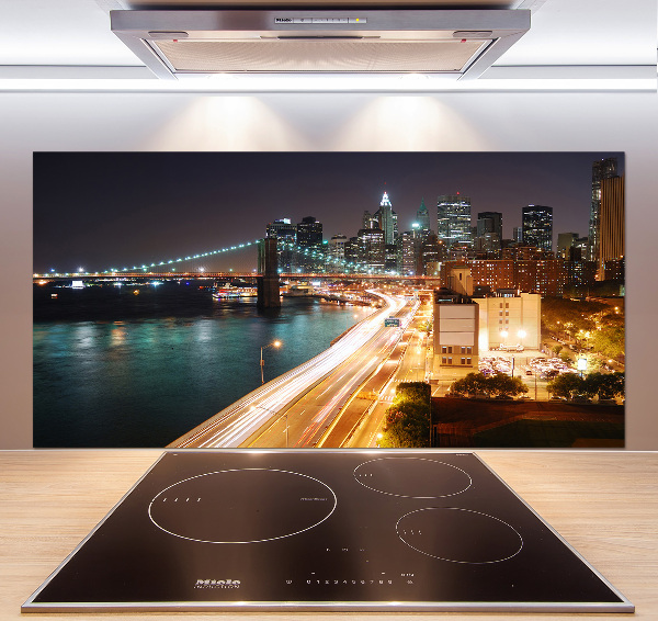 Küchen wandpaneel New York bei Nacht