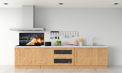 Küchen wandpaneel New York bei Nacht