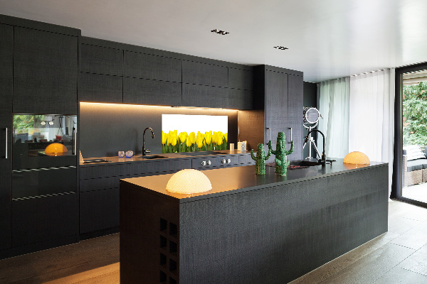 Küchen wandpaneel Gelbe Tulpen