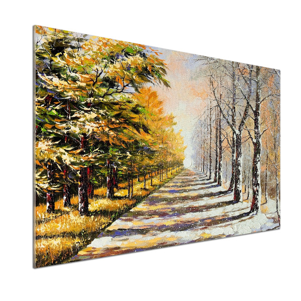 Glasrückwand für die küche Herbst vs. Winter