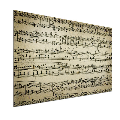 Platte für Küchenrückwand Noten auf einem Stab