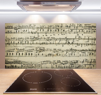 Platte für Küchenrückwand Noten auf einem Stab