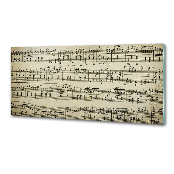 Platte für Küchenrückwand Noten auf einem Stab