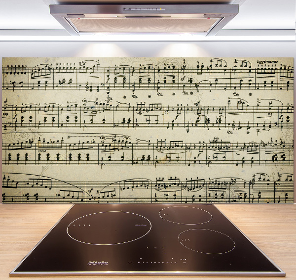 Platte für Küchenrückwand Noten auf einem Stab