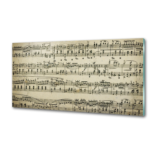 Platte für Küchenrückwand Noten auf einem Stab