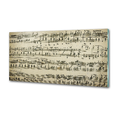 Platte für Küchenrückwand Noten auf einem Stab