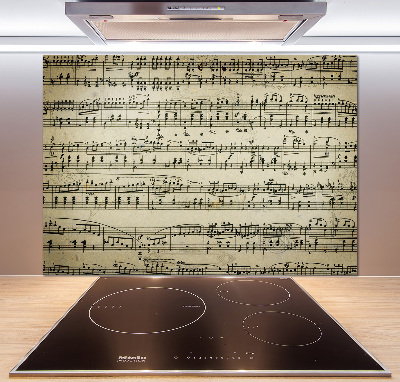 Platte für Küchenrückwand Noten auf einem Stab