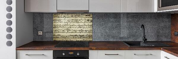 Platte für Küchenrückwand Noten auf einem Stab