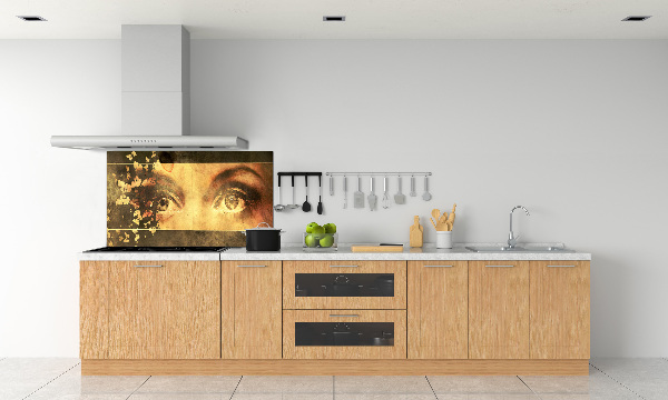 Glasrückwand für die küche Augen und Schmetterlinge