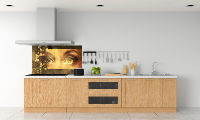 Glasrückwand für die küche Augen und Schmetterlinge