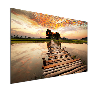 Platte für Küchenrückwand Holzbrücke