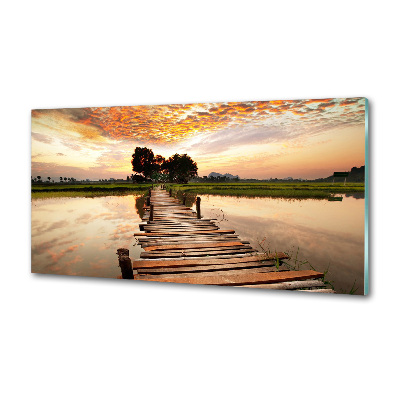 Platte für Küchenrückwand Holzbrücke