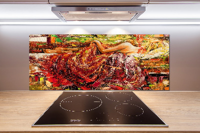 Küchen wandpaneel Schlafende Frau