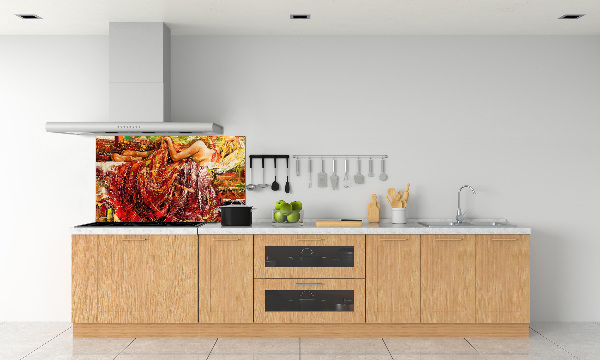 Küchen wandpaneel Schlafende Frau