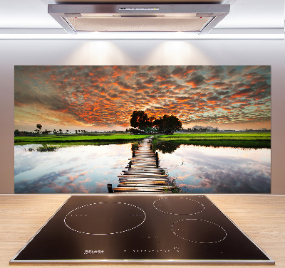 Glasrückwand für die küche Holzbrücke