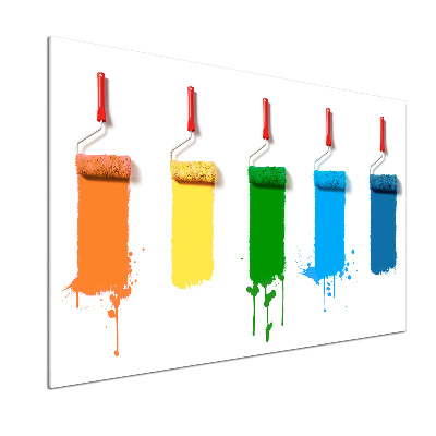 Glasrückwand für die küche Farbrollen