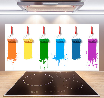 Glasrückwand für die küche Farbrollen