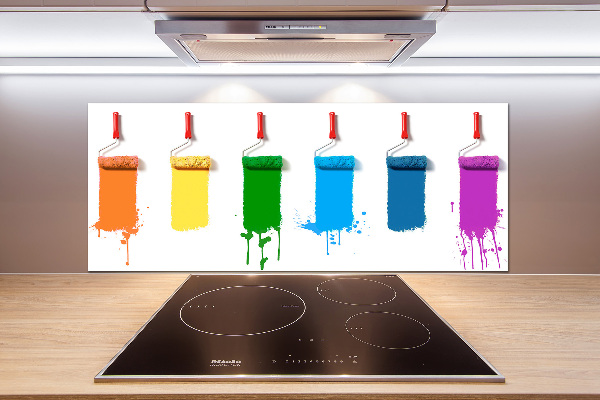 Glasrückwand für die küche Farbrollen