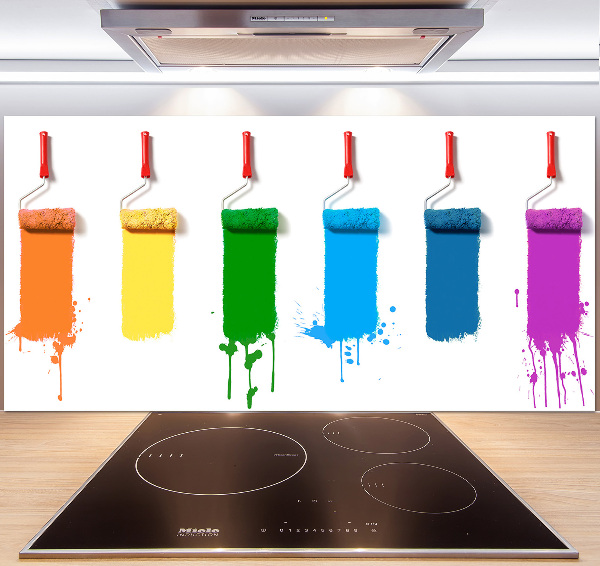 Glasrückwand für die küche Farbrollen