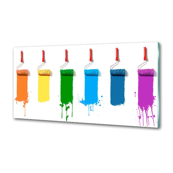 Glasrückwand für die küche Farbrollen