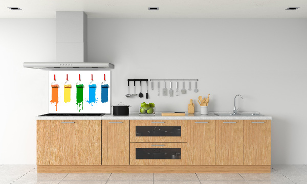 Glasrückwand für die küche Farbrollen