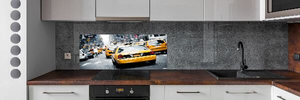 Glasrückwand für die küche New Yorker Taxis