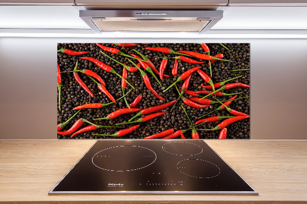 Glasrückwand für die küche Chilischoten