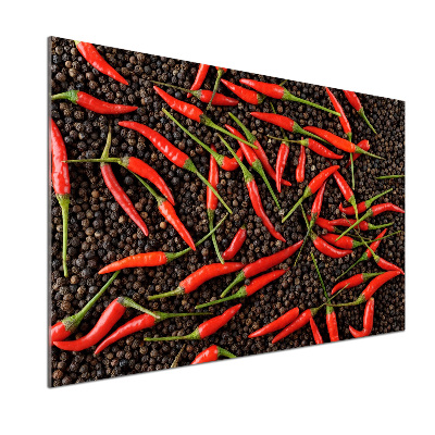 Glasrückwand für die küche Chilischoten