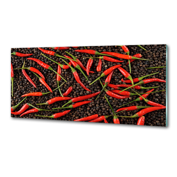 Glasrückwand für die küche Chilischoten