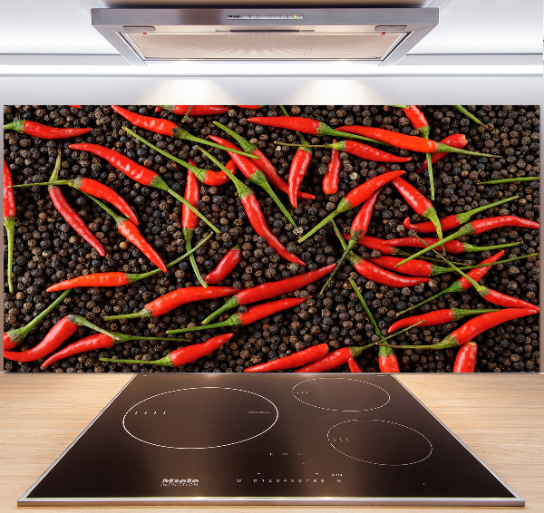 Glasrückwand für die küche Chilischoten