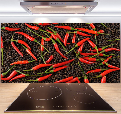 Glasrückwand für die küche Chilischoten
