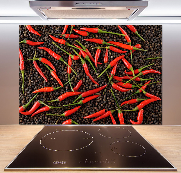 Glasrückwand für die küche Chilischoten