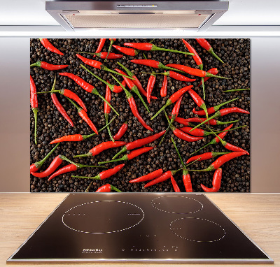 Glasrückwand für die küche Chilischoten