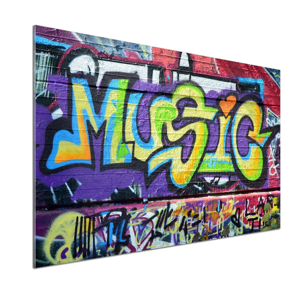 Glasrückwand für die küche Graffiti an der Wand