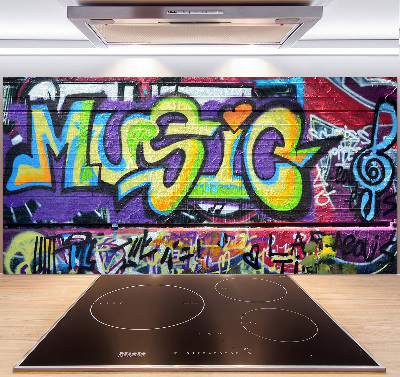 Glasrückwand für die küche Graffiti an der Wand