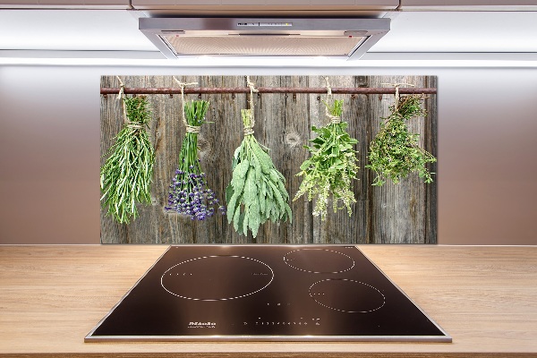 Küchen wandpaneel Kräuter an einer Schnur